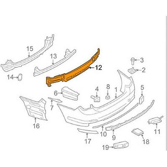 BMW F01/F02 Rear Bumper Interior Bracket (51127186826)