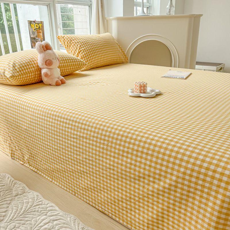 Minimalist Striped Thick Solid Bed Sheet For Single Double Household & Student Dormitory Bed