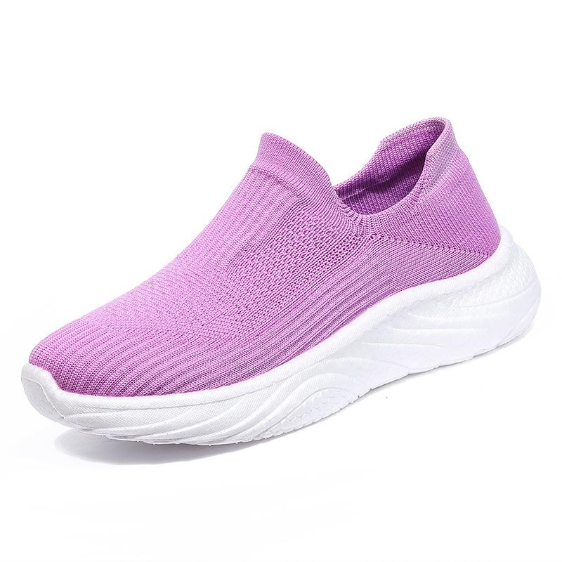 Shoes, men's and women's 25 spring casual shoes, flying weave running shoes, soft-soled couple shoes, trendy one-foot slippers