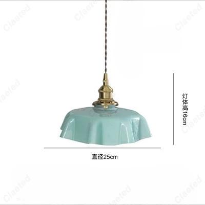 LED Retro All Copper Glass Restaurant E27 Small Pendant Light Living Room Bar Balcony Bedside Aisle Decoration Lighting Fixtures