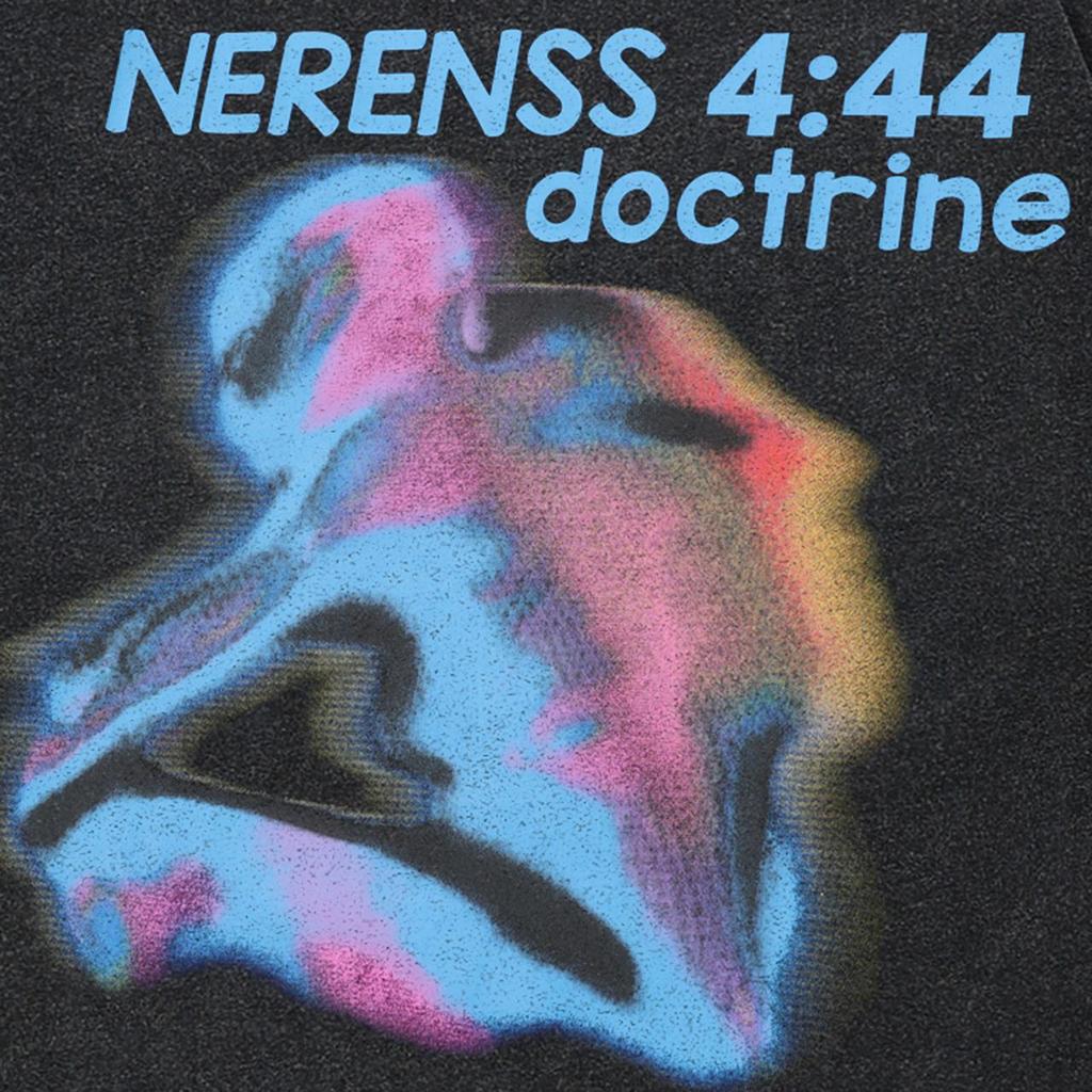 2024 Streetwear Shadow Graphic Unisex T-Shirt Cotton Washed Black Tshirt Unisex Tops Tees Summer Short Sleeves T Shirt