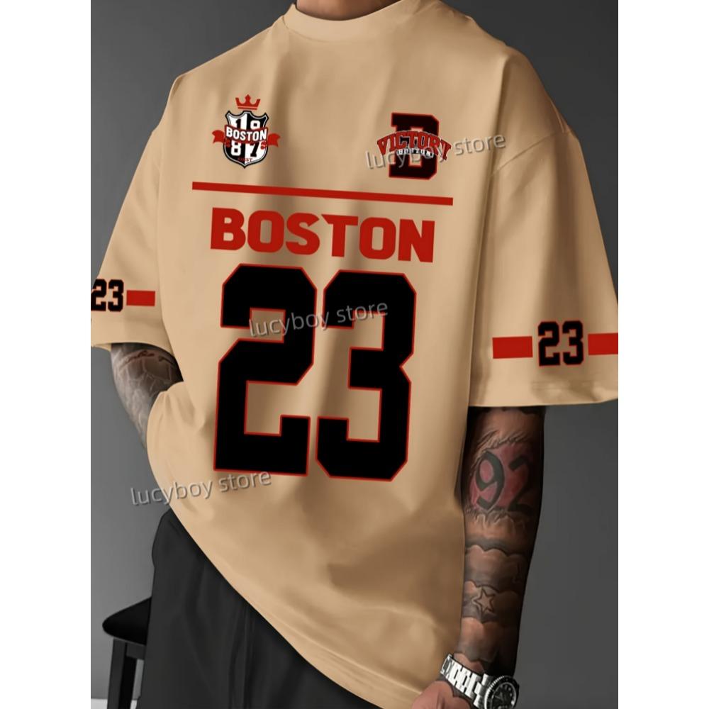 T-Shirt Man Short Sleeve Sportwear Football T-Shirt Vintage Oversize 4 Colors Tees Men Clothes