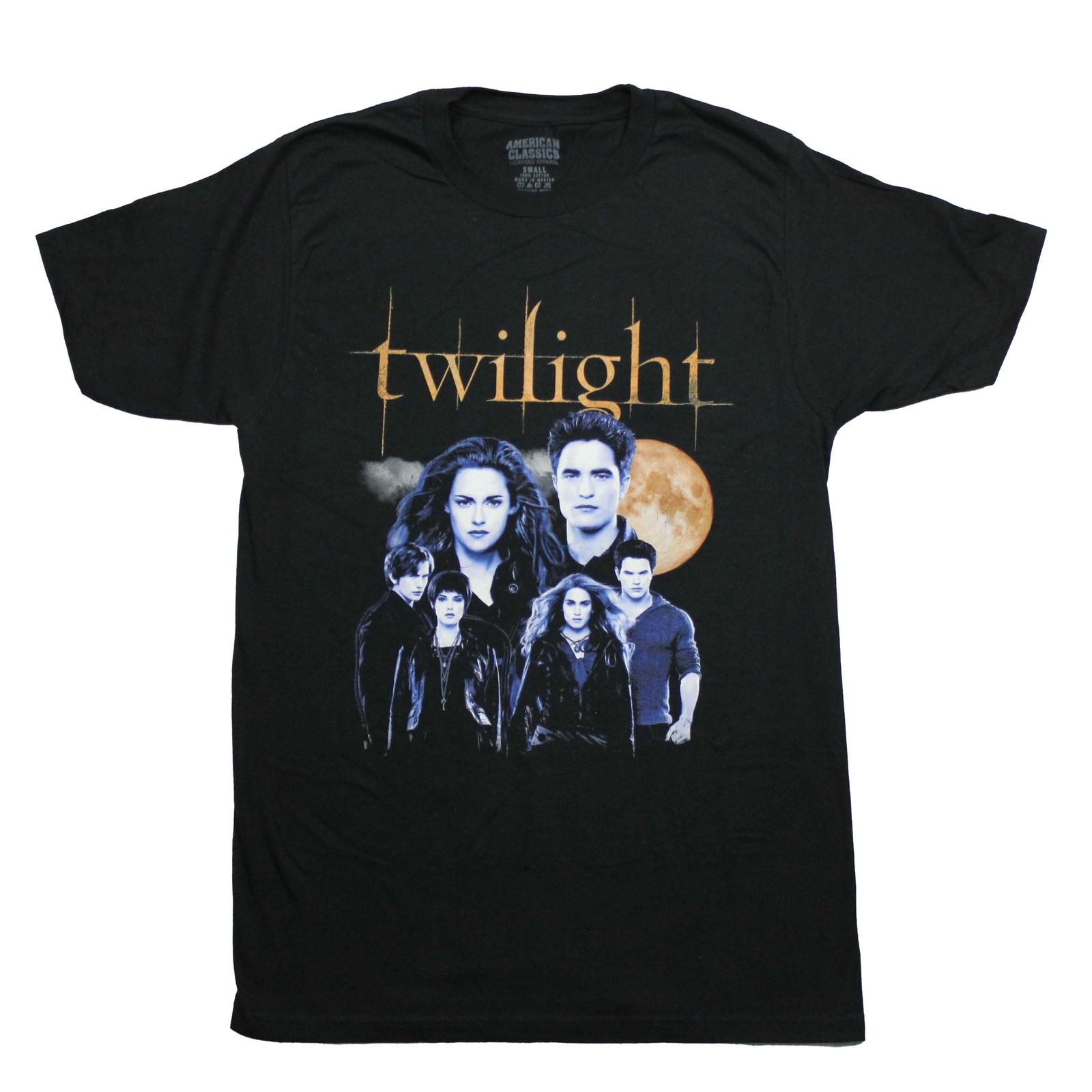 Twilight New Adult T-Shirt - Blue Tint Vampires Cast Standing by Moon XXXXL