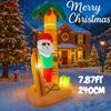 7.87FT Inflatable Beach Santa Palm Tree Surfboard Toy Xmas Yard Lawn Party Decoration Festive Gift LED Lit Supplie Home Ornament