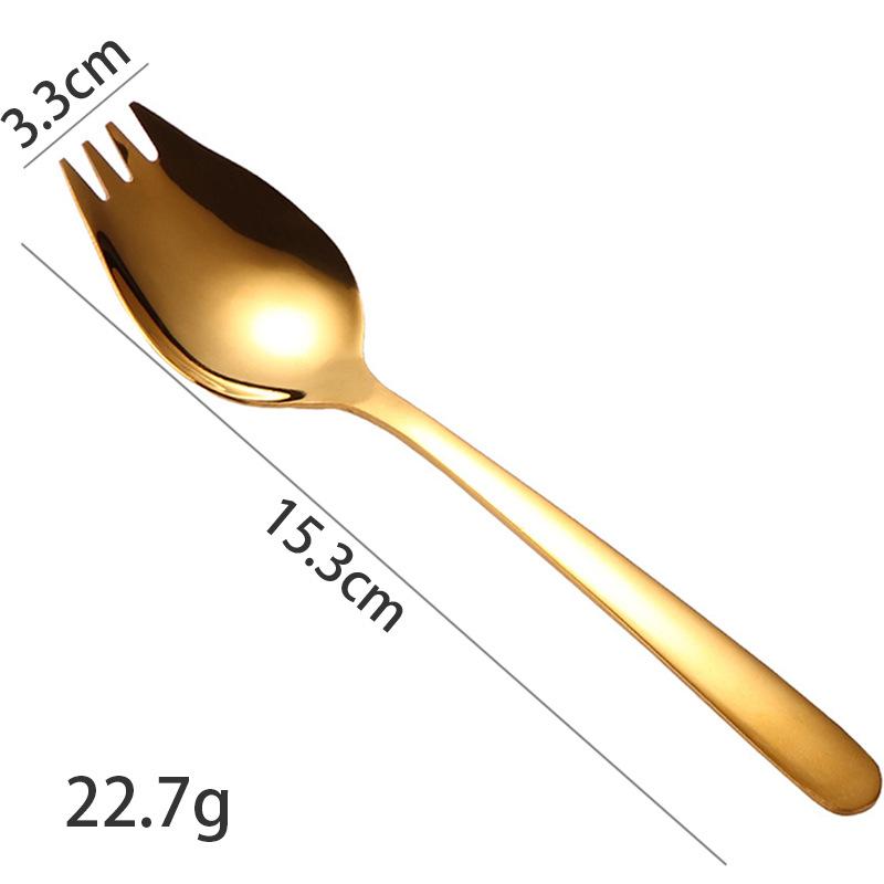 13.5cm Stainless Steel Salad Spoon Fruit Dessert Fork Afternoon Tea Portable Tableware 5 Colors Kitchen Small Spoons