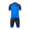 Wisdom Leaves Bib Pants and Cycling Jersey Short Breathable and for Summer Men's Set, Sleeve, Moisture-Wicking (XXL, Blue)