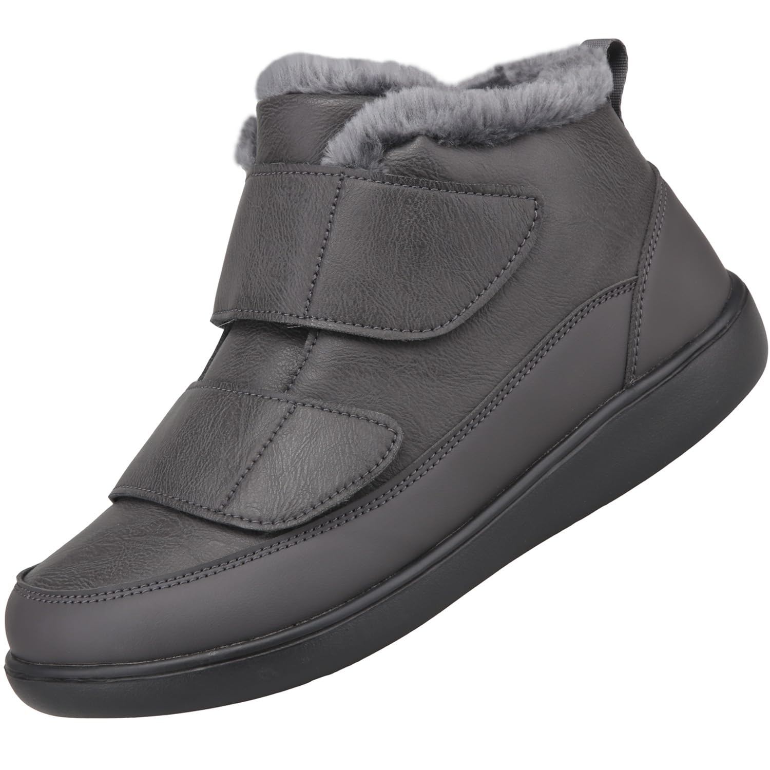 

Eagsouni Снежные зимние ботинки на липучке High Bunion и 5E, Застежка, Ботинки, Вместительные, Широкие, Подъем, Поддержка, Мужские Женские, Легкие, Нескользящие, серый