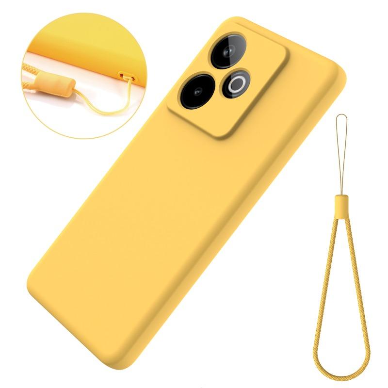 Luksuriøst flytende silikondeksel for Realme GT 7 Støtsikkert Matt Mykt Støtfanger Lanyard Telefondeksel for Realme GT 7T