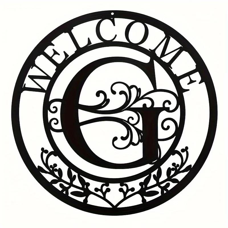 1pc Personalized Family Name Metal Sign (12in) - Letter Design Birthday Gift