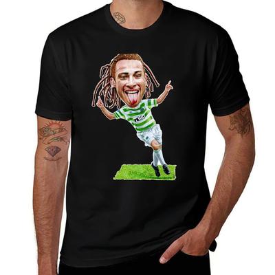 Henrik Larsson - Celtic T-Shirt T-Shirts für Herren Slim Fit T-Shirts Baumwolle 100% lustige T-Shirts Baumwoll-T-Shirt