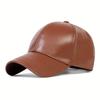 Baseball Leather PU Faux Color Plain Solid Neutral Gender Women  Men For Caps Spring And Autumn Outdoor Adjustable Casual Hats Hip Hop Urban Street