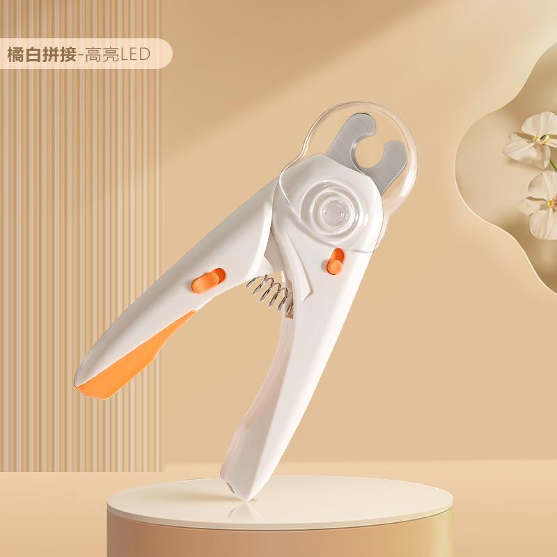 

Pet Nail Clippers Anti-bleeding Round Hole Pet Nail Trimming Blood Line Illumination LED Light Pet Grooming Cleaning Supplies белый
