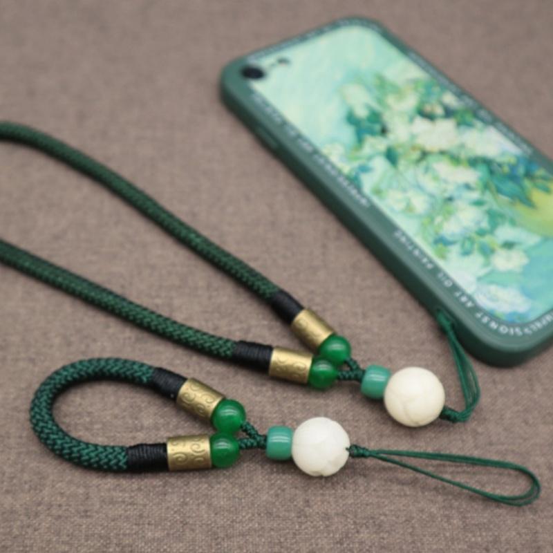 Chinese Style Braid Retro Mobile Phone Chain Women's Lanyard Short Pendant Hanging Decoration Finger Hanging Rope Straps