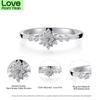 100 %Real  Tone Cubic Zircon Stone Rings Luxurious Female Women Flower Snowflake Finger Ring Boho Promise Love Engagement
