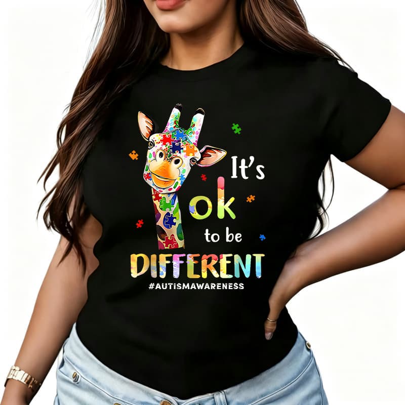 Giraffe Heat Transfer Sticker Womens TShirt Cotton Funny Graphic Short Sleeve Tee Novelty Shirt Casual Crew Neck Top SXl