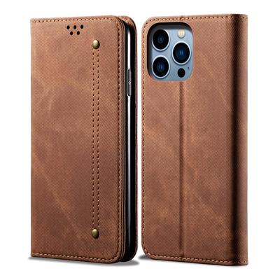 Apple 15 Retro Solid Color Leather Case with Card Slot and Apple 14 Simple Business Style Cross-Border Phone Case