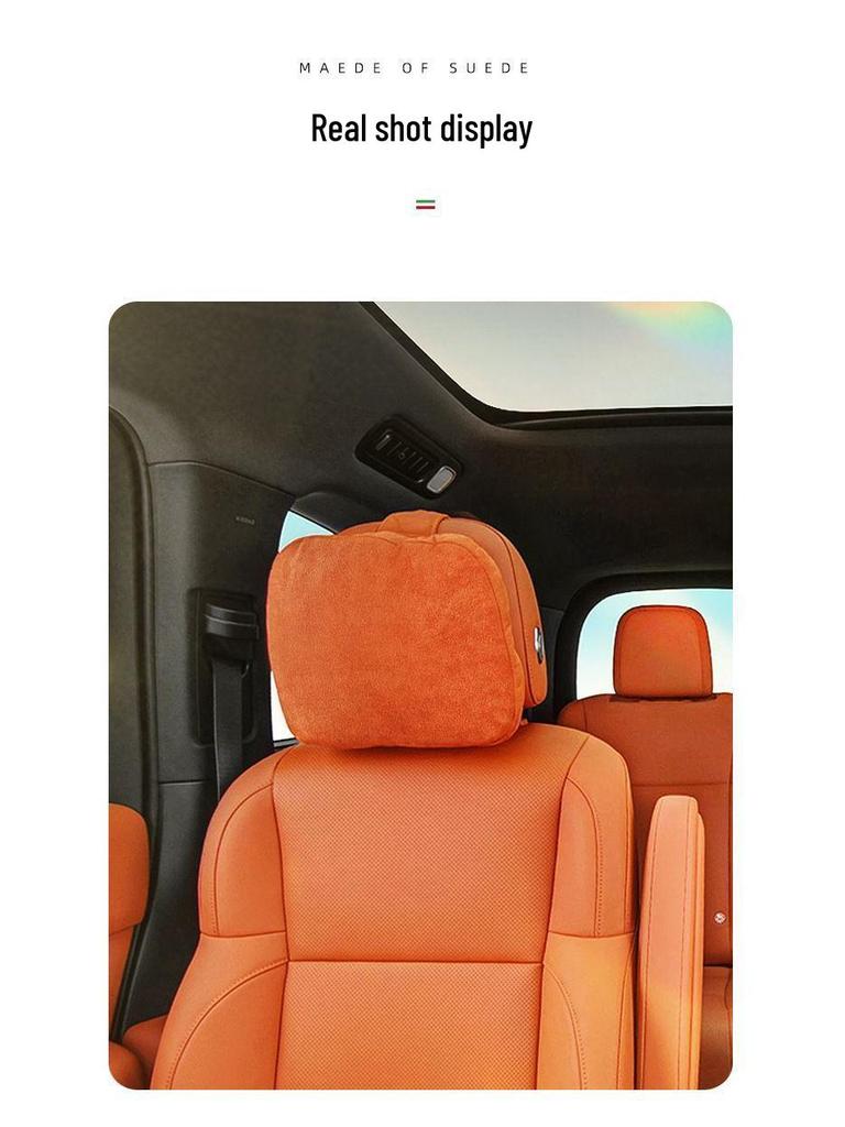 Chery Car Suede Neck and Lumbar Support Pillow - Universal Fit