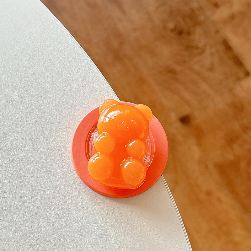 Solid Color Bear Mobile Phone Airbag Bracket Magnetic Suction Telescopic Suitable For Magsafe Simple Desktop Watching Drama Support Frame