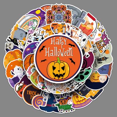 50 Halloween Graffiti Stickers Personalized Cartoon Horror Festival Decoration Mobile Phone Case Water Cup Creative Stickers