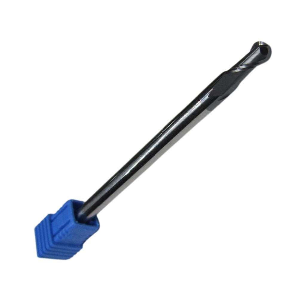 Radius 3.0mm Tungsten Carbide Ball Nose End Mill Extra Long Shank 100mm 2 Flutes