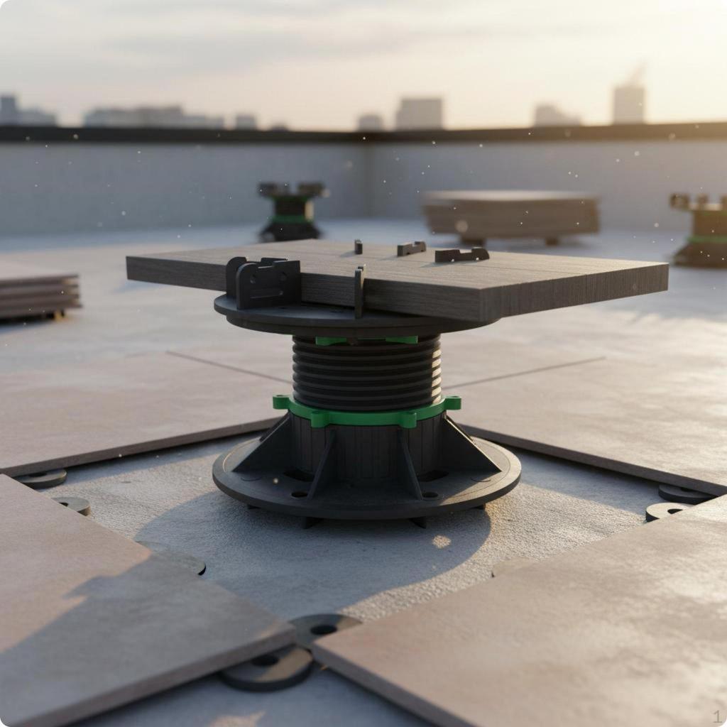 Verstellbarer Terrassenstützfuß Einfach zu nivellieren Erhöhter Boden für Balkon 2535mm