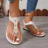 Thong Sandals for Women 2025 Summer Simple Fashionable Flats Outdoor Beach Shoes Casual Ladies Rome Sandals