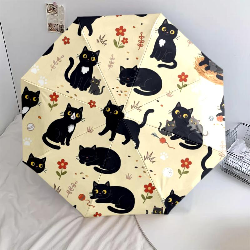 1 PC Automatic Folding Umbrella - Cute Dog Pattern, Portable & Foldable Design with 8 Ribs, Christmas Birthday Gifts