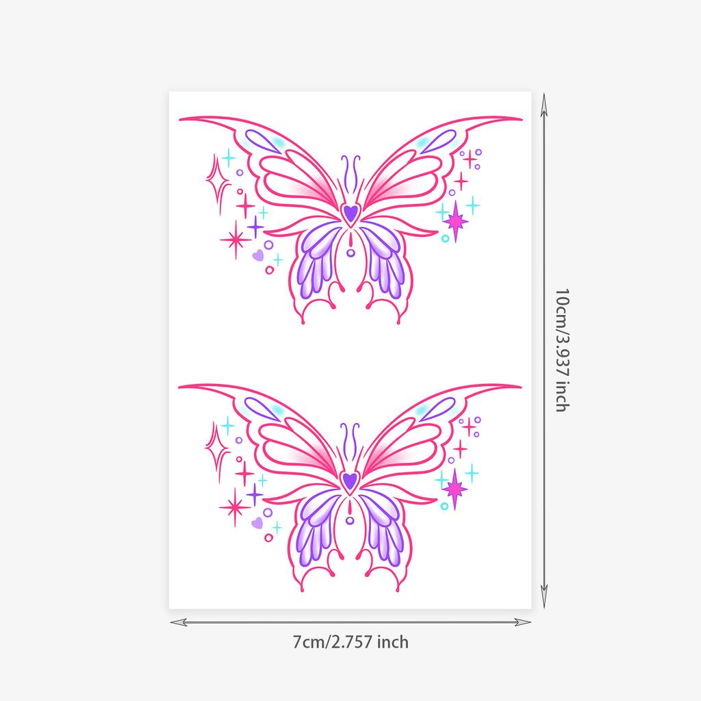 Premium Sense Simple Y2K Wind Babes Dopamine Color Butterfly Arm Clavicle Tattoo Stickers