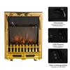 Camino Elettrico con Riscaldamento, Camino Elettrico con Effetto Fiamma a LED, Camino Decorativo 1000/2000W, Stufa da Incasso Elettrica, Oro