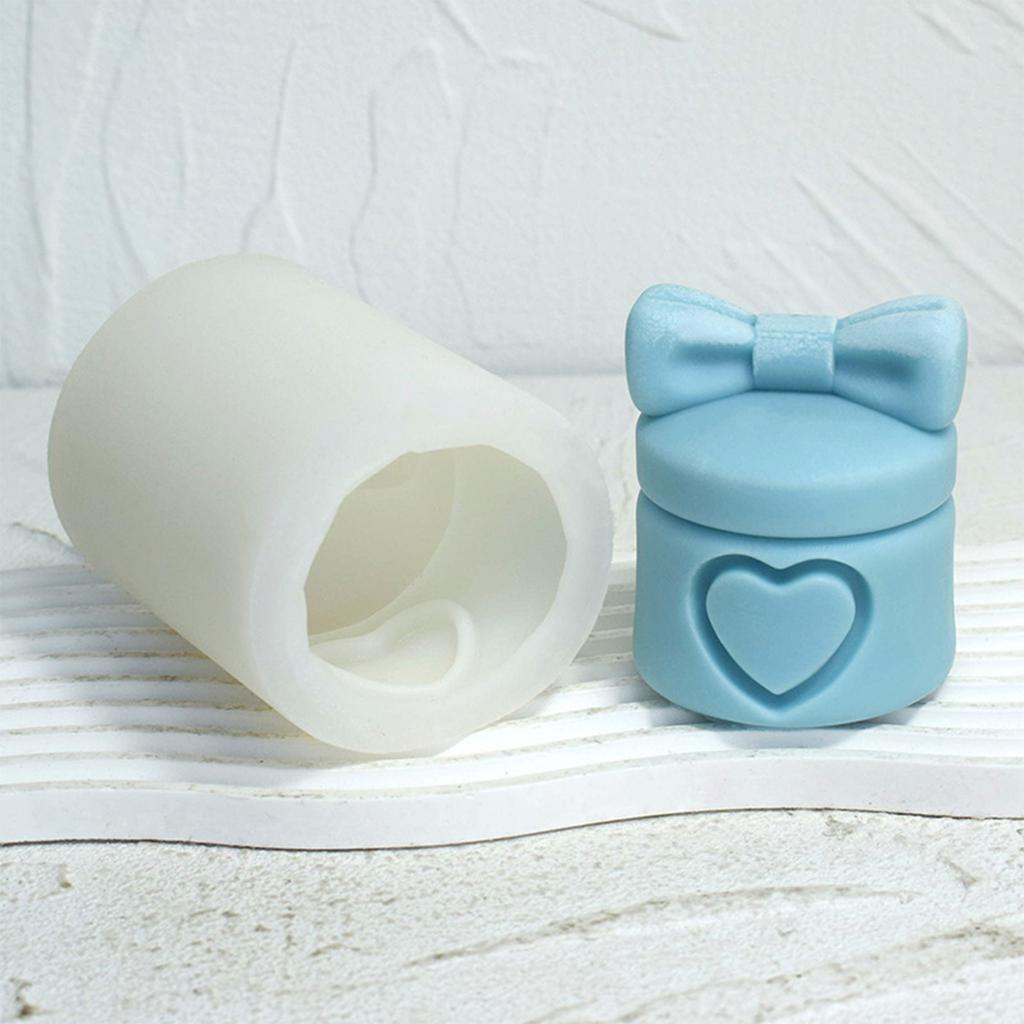 Silikon Stearinlysformer DIY Gaveeske Former Hjerteboksformet Slitesterkt Silikonmateriale Leireformer til Valentinsdagen