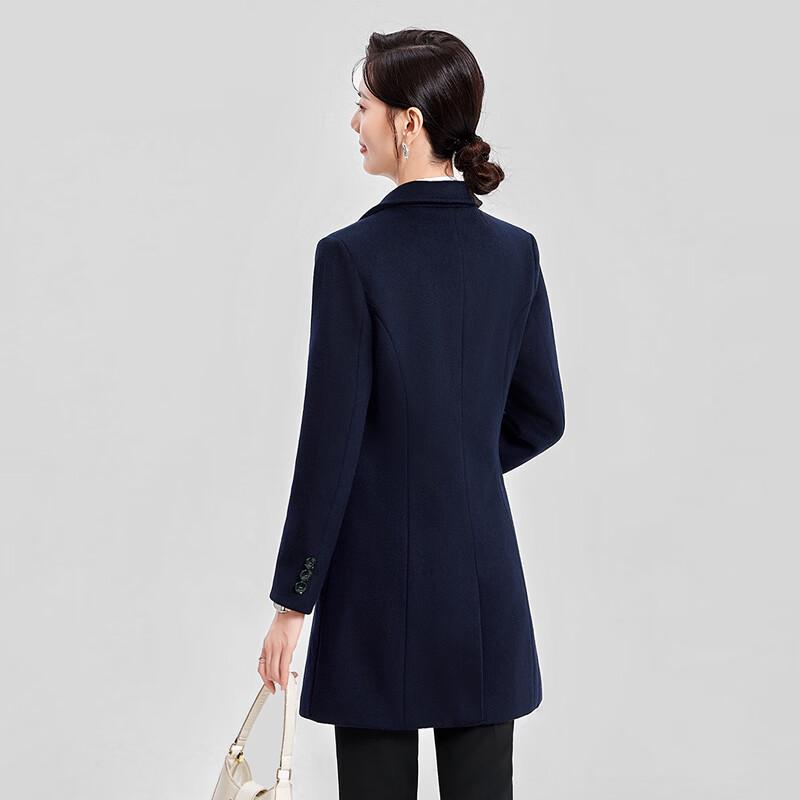 HANMANKE Thickened Wool Blend Mid-Length Professional Overcoat