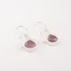 Purple Cat's Eye Gemstone 925 Stamped Silver Jewelry Handcrafted Earrings 1.50" EE-2-47