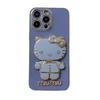 Applicable To Apple 17KT Cat Makeup Mirror Mobile Phone Case iPhone16Pro Bracket 15 Electroplating 14 Fashion Soft