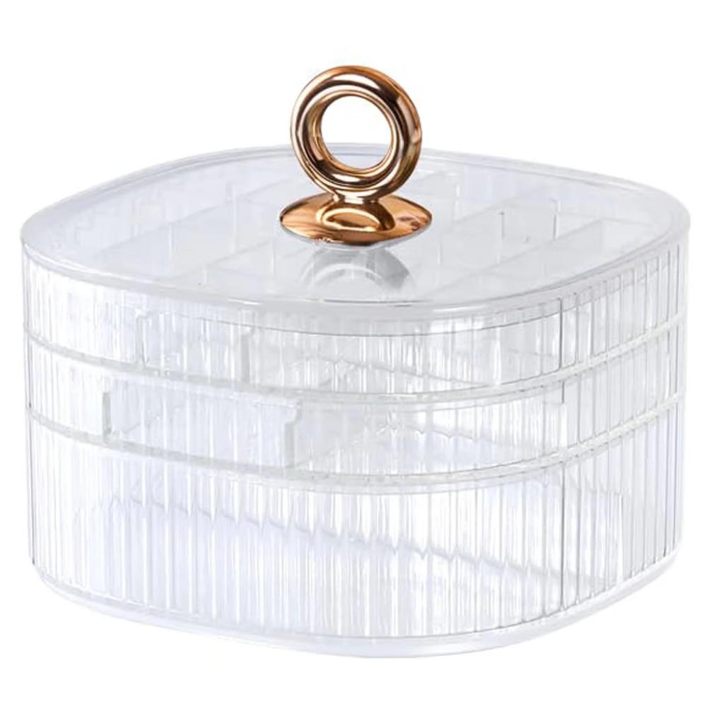 

Compartment Transparent Jewelry Box 3 Layer Jewelry Holder Case Necklace чистый