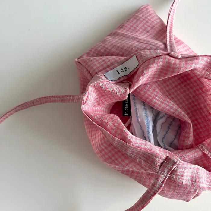 Strawberry Pink Linen Mini Bag
