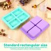 2Pcs Silicone Soap Molds 4 Cavity Rectangle Soap Mold Flower Pattern Chocolate Making Tool for Chocolate Candle Jelly Resin