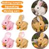 New Simulation Electric Rabbit Pet Toys Cute Electric Rabbit Interactive Toys Gift for Toddlers Birthday Plush Carrot Bunny Toys