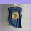 Women's Casual Sleeveless Tops Featuring Beautiful Sunflower Print For Everyday Fashion