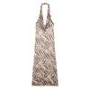 Fashion Style 2024 Amoi Women's Linen Blend Animal Pattern Print Mid Length Long Length Midi Skirt Dress 8088032