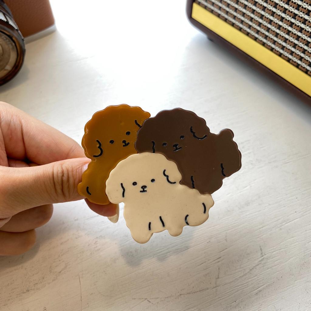 1pc New Three Little Dog Acetic Acid Grab Clip Cute Hairpin Cartoon Animal Hair Grab Large Back of Head Shark Clip