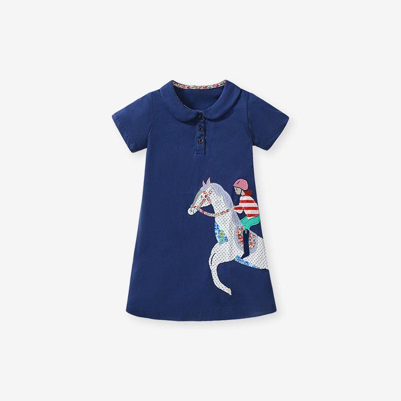 Little Maven Kidsren s Dress European and American Cartoon Girls  Dress Summer New Style Girls  Short-Sleeved Dress S0433 2t (90)