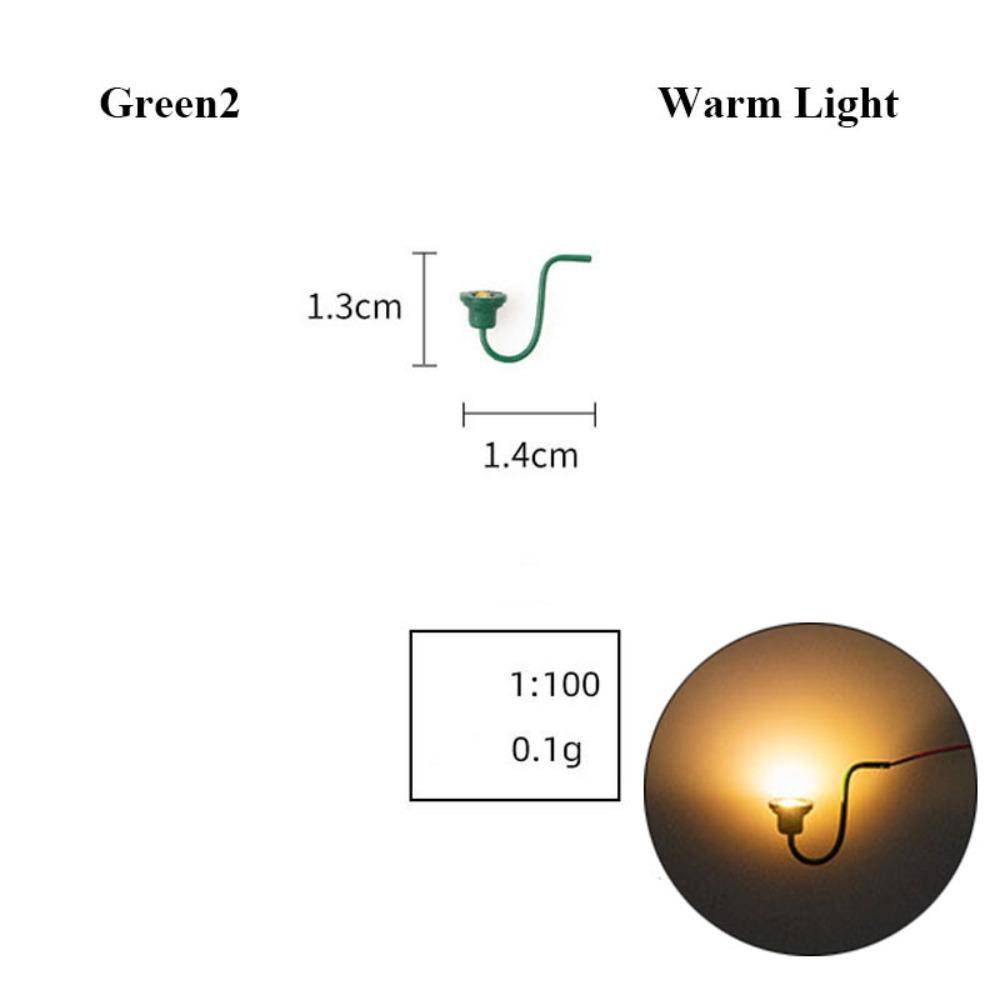 

3V Dollhouse Wall Lamp ABS Metal Material Sand Table Chandelier White/Warm Light Model Green2 Warm Light
