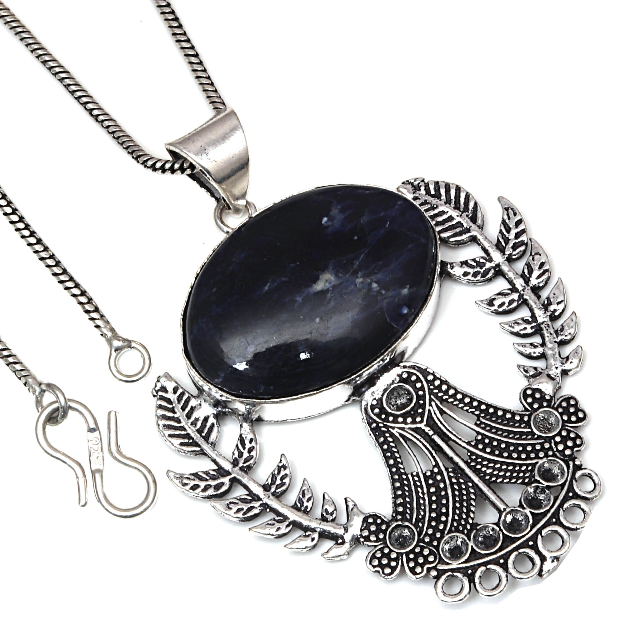 

Pendant Blue Sodalite Gemstone Valentine Day Gift Silver Jewelry 2.25