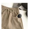 Drawstring with High Waist Elastic Double Pocket Casual Shorts Women's Summer New Thin Wear Wide Leg Running Hot Pants