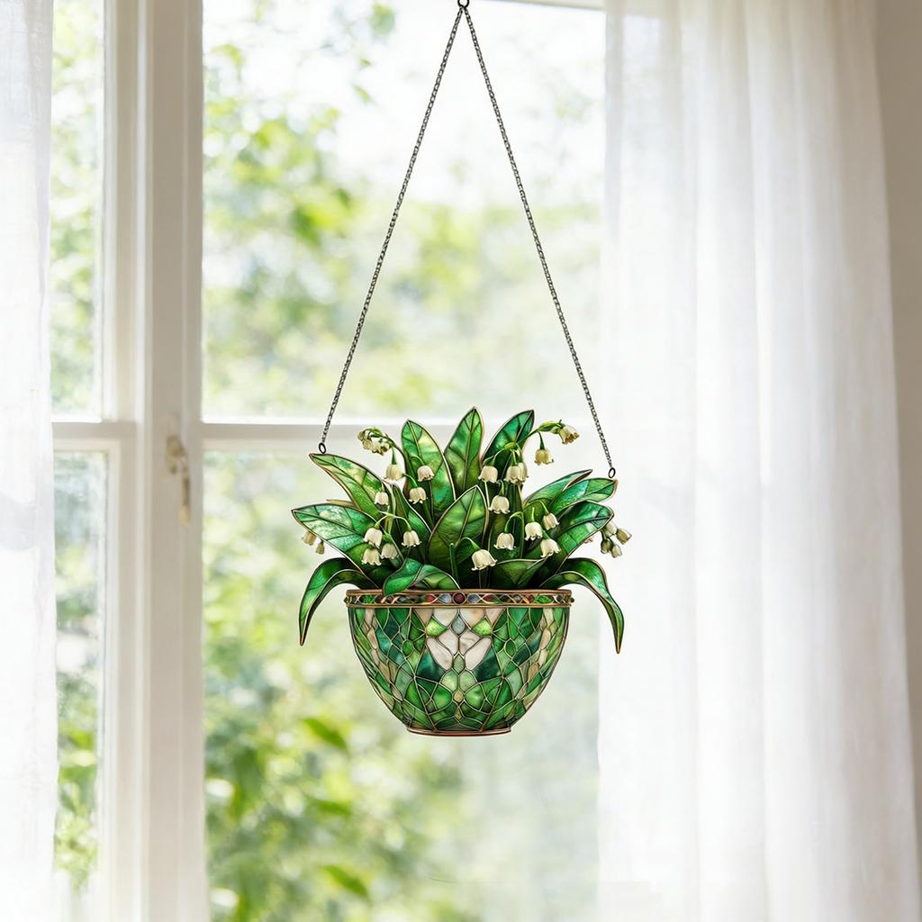 Linglan Flat Double Sided Printed Decorative Acrylic Pendant Spring Decorative Pendant