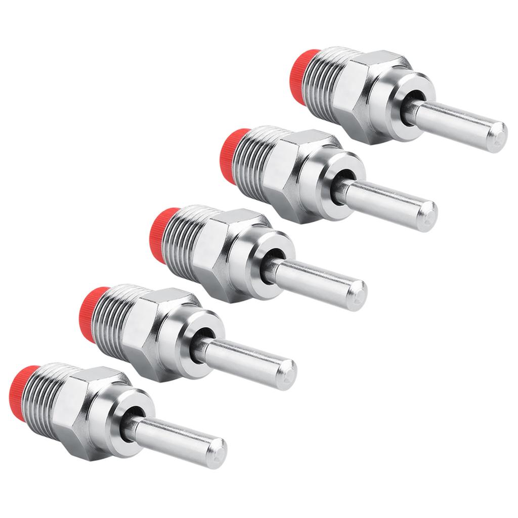5pcs Stainless Steel Copper Cap Automatic Pig Nipple Drinker Waterer Red Cap Long Rod
