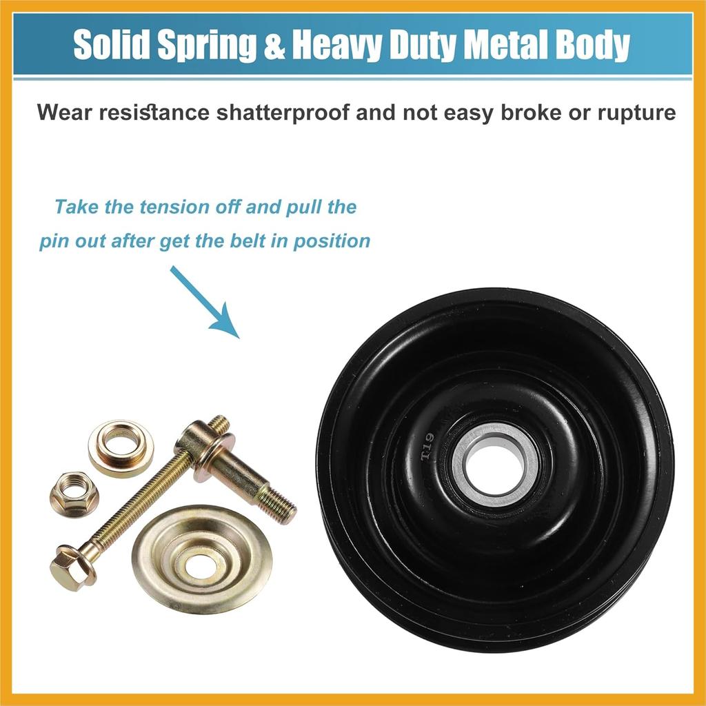Drive Belt Tensioner Assembly Accessory Idler Pulley No.8844026100 for Toyota T100 95-98 Black Metal Replacement
