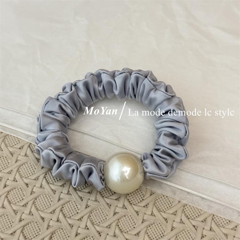 

Корейская резинка для волос из высококачественного сатина с жемчугом: 2025 Эластичная резинка для волос с кожаным покрытием