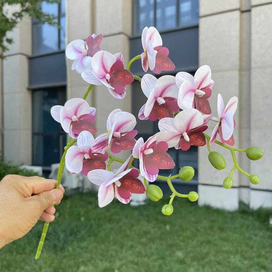 Phalaenopsis Artificial Flowers Fake Lifelike Mini Orchid Flower Stems for Wedding Event Home Decor