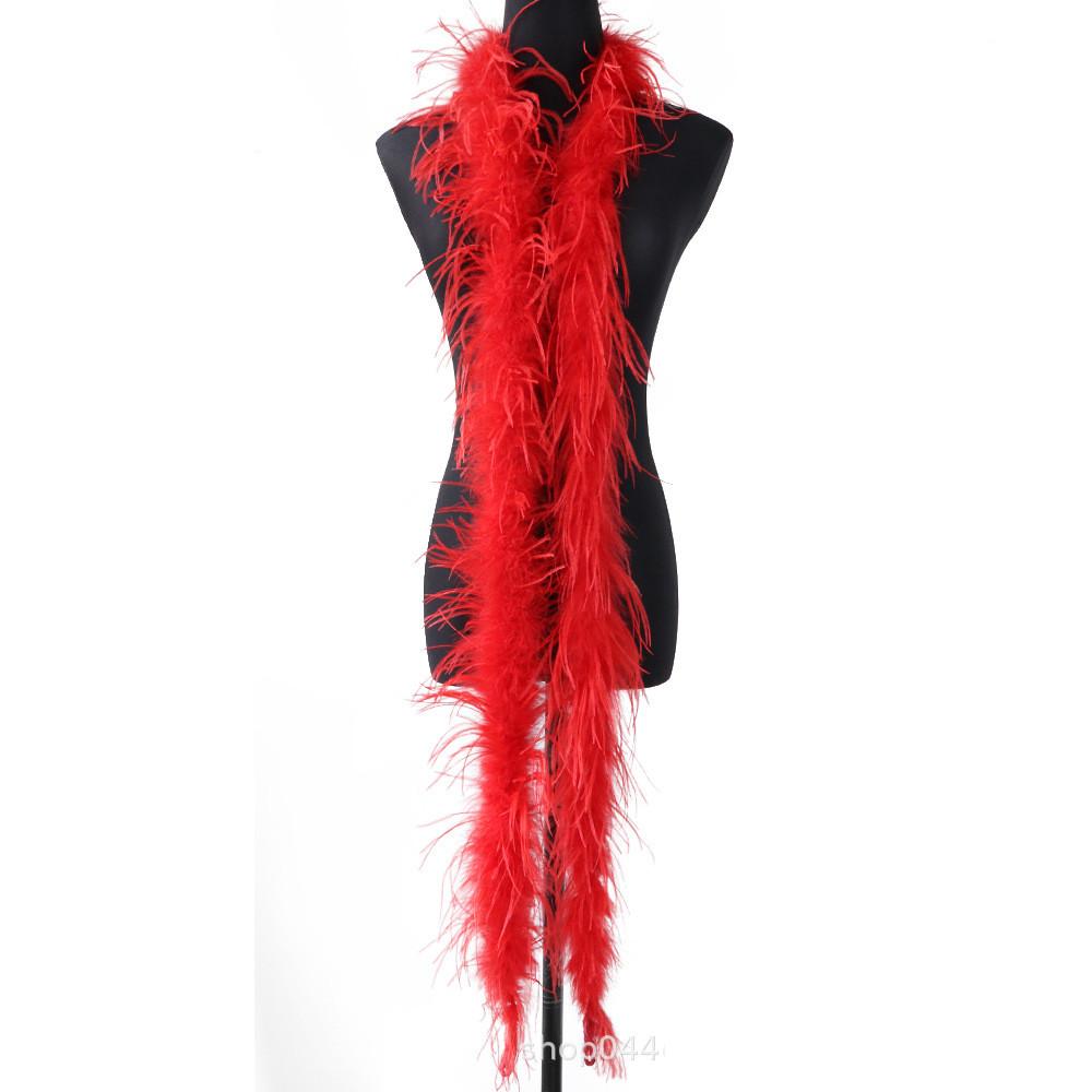 2 Meters/Bag South African Colorful Ostrich Feather Villus Fluff Bar Strip Dyed Pattern Performance Dress Hat Scarf